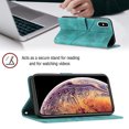 thumbnail image 6 of Feishell for Apple iPhone XS Max 6.5 inch Wallet Case with Wrist Strap,Flip Cover with Embossed Pattern PU Leather Kickstand Credit Card Slots Magnetic Clasp Folio Purse Phone Case,Green, 6 of 7
