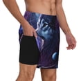 thumbnail image 2 of Fuzoiu Feathered Wolf Print Men's Swim Shorts,Quick-Dry Double-Layer Swim Trunks,Board Trunks,Beach Shorts Swimwear Bathing Suits-3X-Large, 2 of 6