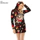 thumbnail image 2 of Sudadera con capucha de Navidad para mujer, vestido con estampado de gato, jersey de gran tamaño, ajustado, S-XXL, 2 of 4