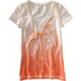 thumbnail image 1 of Aeropostale Sequence Butterfly playera gráfica con cuello en V para mujer, naranja, extragrande, 1 of 1