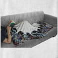 thumbnail image 6 of Boho Soft Flannel Fleece Throw Blanket, Boho Circle Round Frame with Shabby Ornate Feathers Retro Gypsy Design, Cozy Plush for Indoor and Outdoor Use, 60" x 80", Mauve Black Blue, by Ambesonne, 6 of 6