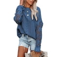 thumbnail image 1 of HOTAPEI Pullover Sweaters for Women Lace Crochet Long Sleeve Sweaters Hollow Out Sweater Crewneck Knit Pullover Tops, 1 of 5