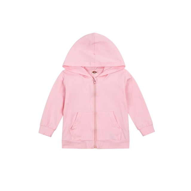 Fortune 0-6 Y Toddler Hooded Sweatshirt Spring Long Sleeve Solid Color Zipper Coat