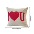 thumbnail image 3 of Soft Valentines Day Embroidered Heart Pillowcase - 45x45cm Cushion Cover Romantic Sofa Bed Decor Home Accent Thoughtful Gift for Couples Festive Decorative Pillow Cover, B, 1pc, 3 of 8