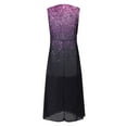 thumbnail image 5 of Bigersell Formal Dresses for Women Summer V-Neck Sleeveless Midi Dress Pleated A-Line Dresses Asymmetrical Dress Style B-3 Evening Cocktail Party Flowy Dresses Casual Sundress, Purple_D, 5 of 5