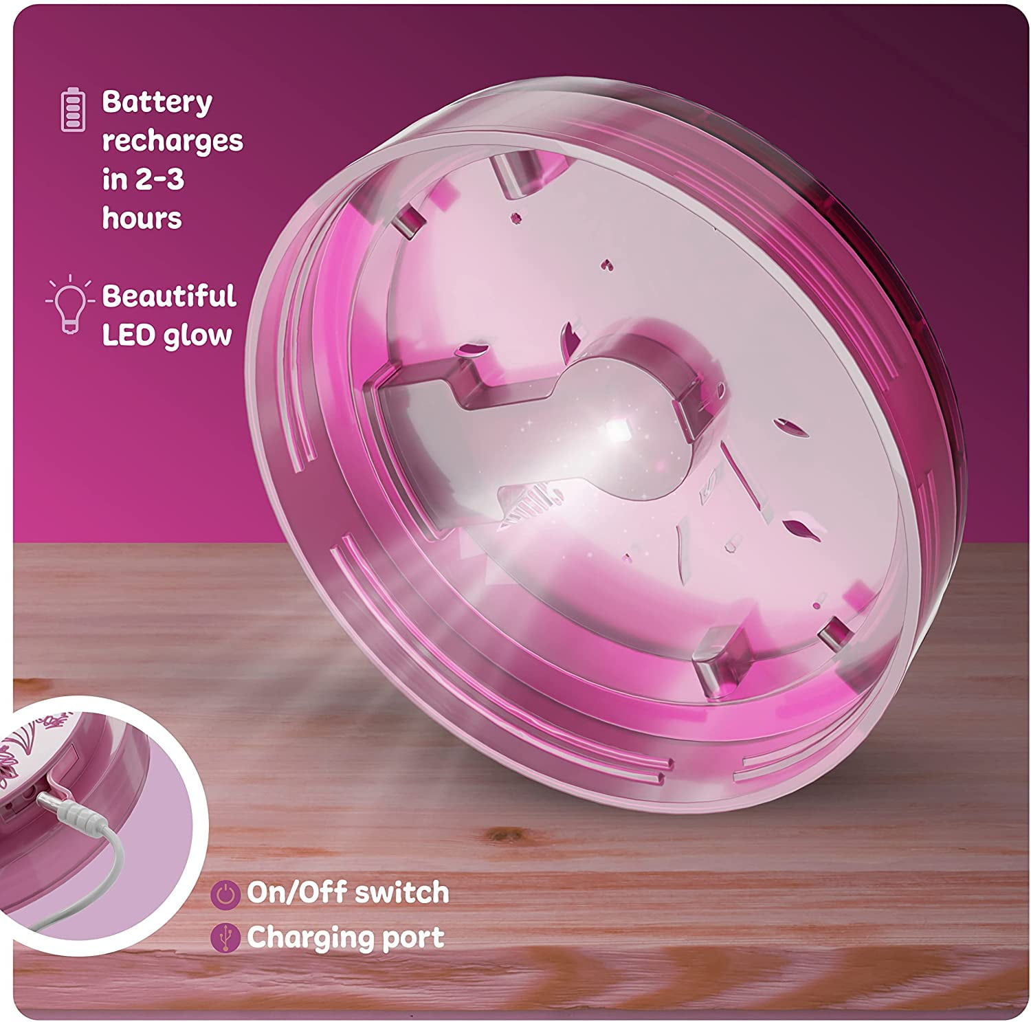 Dan&Darci Light-Up Unicorn Terrarium Kit Gifts - Pink