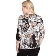 thumbnail image 2 of Alfred Dunner Womens Floral Leaf Embellished Top, 2 of 4