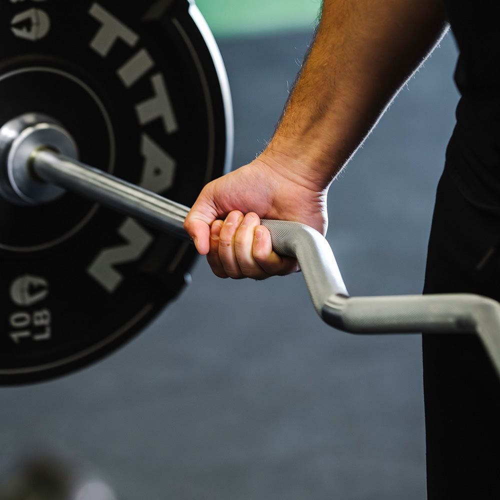 Titan Fitness Elite Series Rackable EZ Curl Bar, Rated 400 LB, Olympic EZ Curl Bar