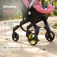 thumbnail image 5 of Baby Stroller, Lightweight Foldable Newborn Travel Carrier Stroller, with 3 Modes, Adjustable Handle, 5-Point Safety Harness, Pink, 5 of 8