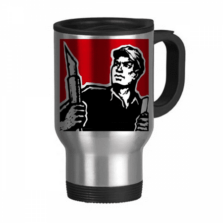 

Pen Book Hat Red Patriotic Travel Mug Flip Lid Stainless Steel Cup Car Tumbler Thermos