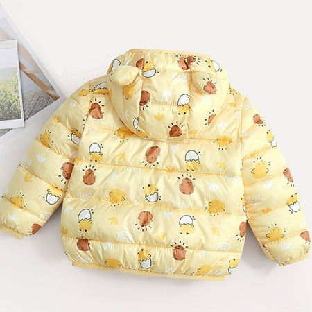 

TOWED22 Baby Fleece Jacket Little Girls Boys Winter Fleece Jackets with Hooded Children Plush Fuzzy Coat Clothing Warm Zip up Sweatshirt Outwear Yellow