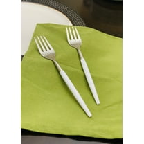 Vibhsa 6- PC Stainless Steel Dinner Fork (Hammered Mouth, White)