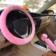 thumbnail image 4 of Funda de volante de felpa rosa de invierno, juego de 3 fundas esponjosas para todo tipo de volantes., 4 of 5