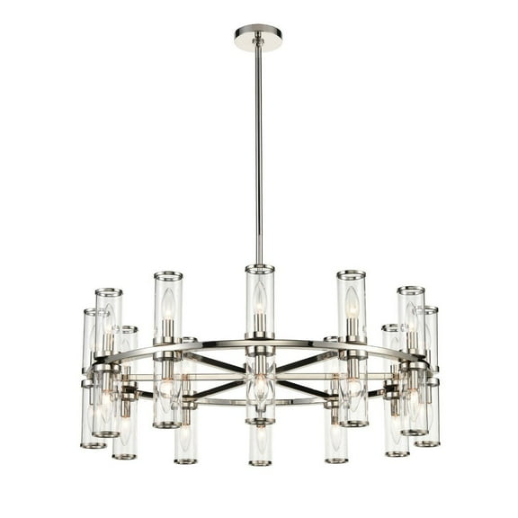 Alora Lighting Ch309024cg Revolve 24 Light 32" Wide Taper Candle Chandelier - Nickel