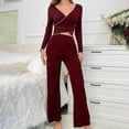thumbnail image 2 of Ashirexll Fuzzy Pajamas for Women, Womens Winter Sets, Casual Long Sleeve Long Pants Two Piece Home OutLoungewear Set, 2 of 7