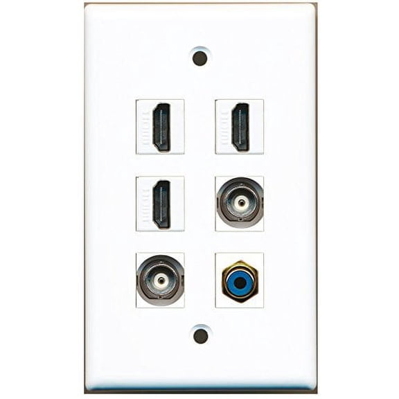 RiteAV - 3 HDMI 1 Port RCA Blue 2 Port BNC Wall Plate