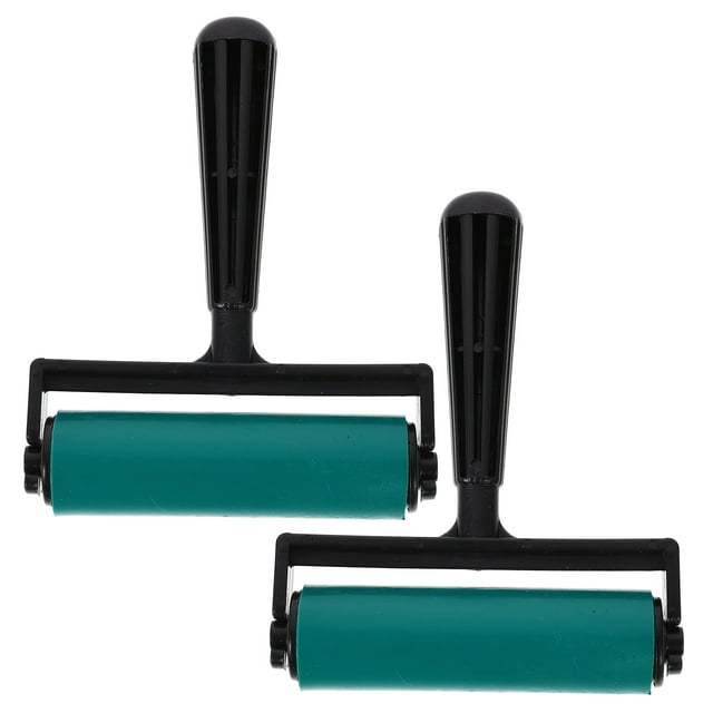 Shisuyan 2pcs Practical Printing Rollers Printmaking Rollers Diamonds Drawing Tools Portable Plastic Rollers