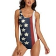 thumbnail image 2 of USA American Flag Swimsuit Sexy Patriotic Stars And Stripes One-Piece Swimwear Push Up Swimsuits Retro Holiday Bathing Suits, 2 of 7