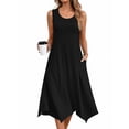 thumbnail image 2 of Fantaslook Floral Tank Dresses for Women Flowy Sleeveless Asymmetrical Hem Dress Beach Sundress with Pockets, 2 of 9