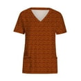 thumbnail image 3 of Womens Scrubs Tops Short Sleeve V-neck Tops Uniform Printed Pockets Blouse Nursing Clearance, 3 of 4