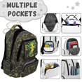 thumbnail image 7 of HUIACONG 17" Math Green Axolotl 4PCS Kids Backpack Set, School Bookbag with Insulated Lunch Bag for Boys Girls Age 7-13, 7 of 7