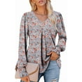 thumbnail image 3 of KISSMODA Women's Long Sleeve Comfy V-Neck Blouse & Tunic Tops, S-2XL, 3 of 4