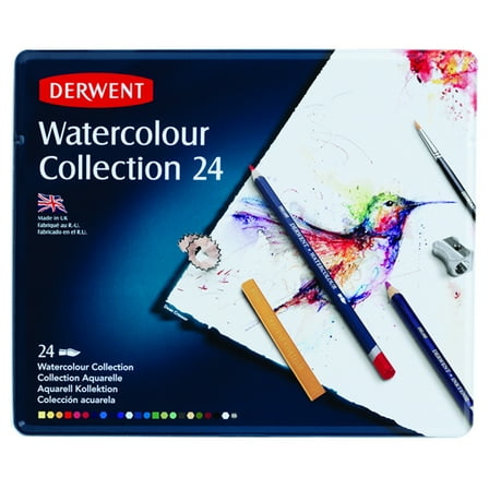 Derwent Watercolor Pencil Collection 24-Piece Tin Set