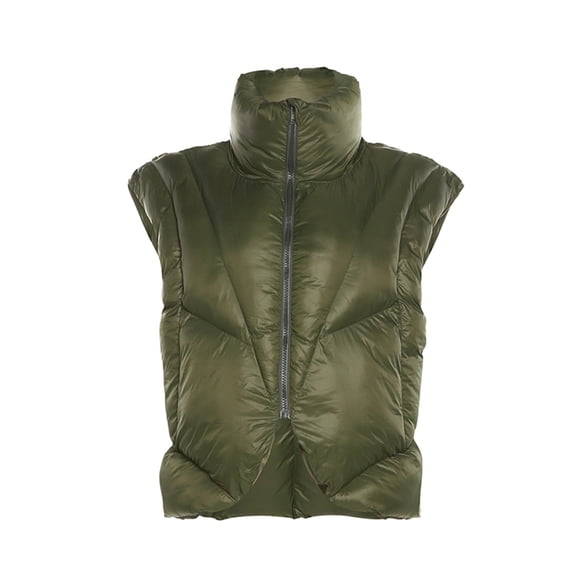 hirigin Women's Autumn Winter Waistcoat, Solid Color Sleeveless Stand Collar Warm Lightweight Puffer Zipper Vest