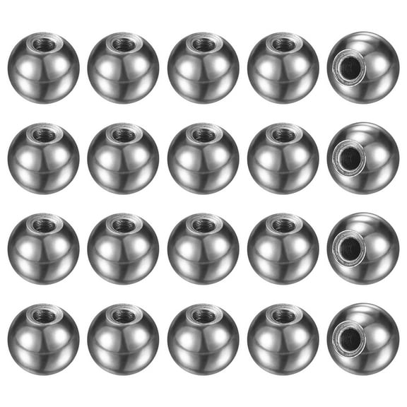 20-Pack Threaded Ball Nut Knobs, M4x12mm Carbon Steel Female Thread Ball Nut Cap for Lighting Fixtures/Machinery/DIY, [Chrome Tone]