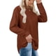 thumbnail image 3 of Camisa de mujer Ticfox cuello redondo dobladillo curvado manga larga color caramelo M, 3 of 6