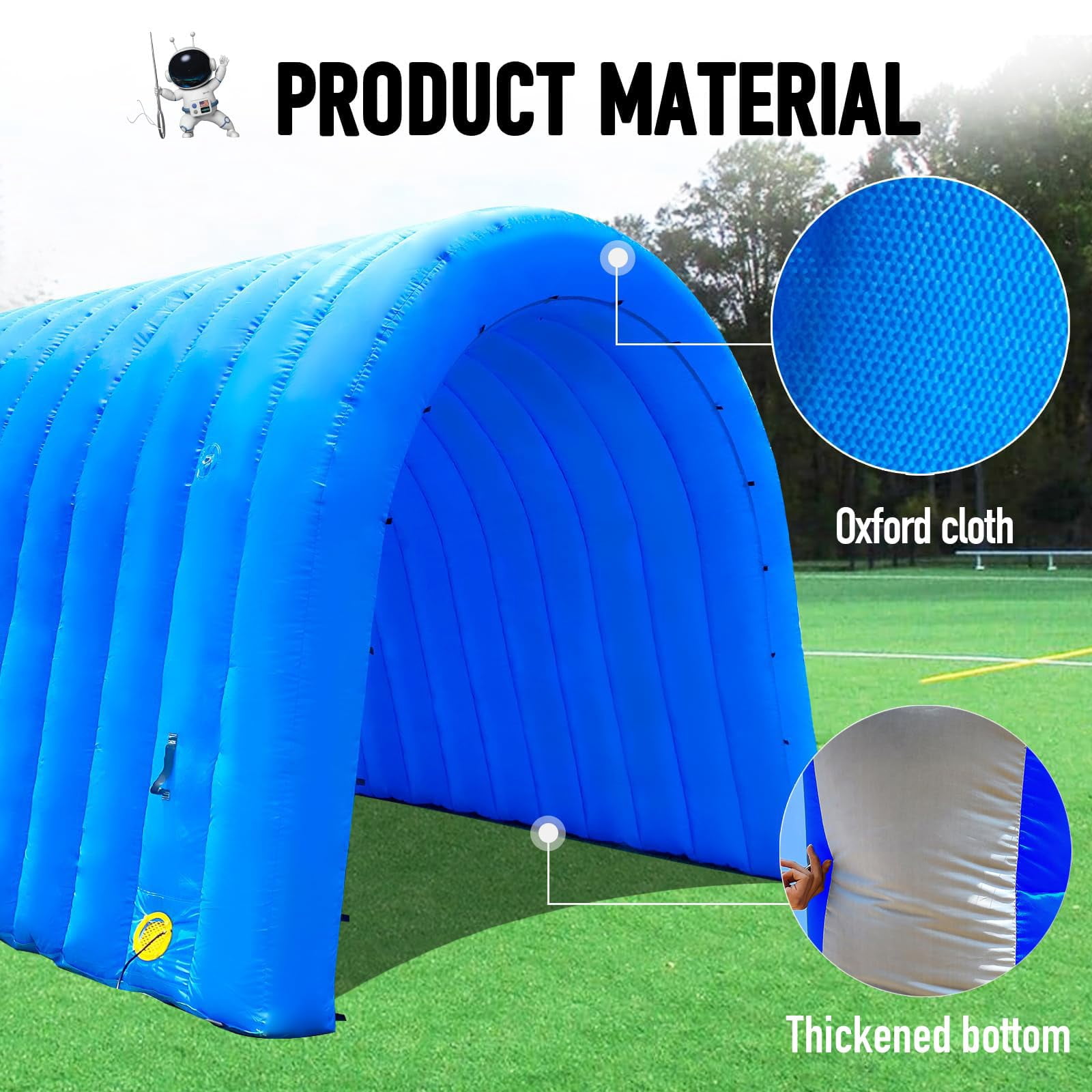 Inflatable Sports Tunnel Arch with Blower 16x10x10ft Blue Event Entrance for Shops Schools & Supermarkets