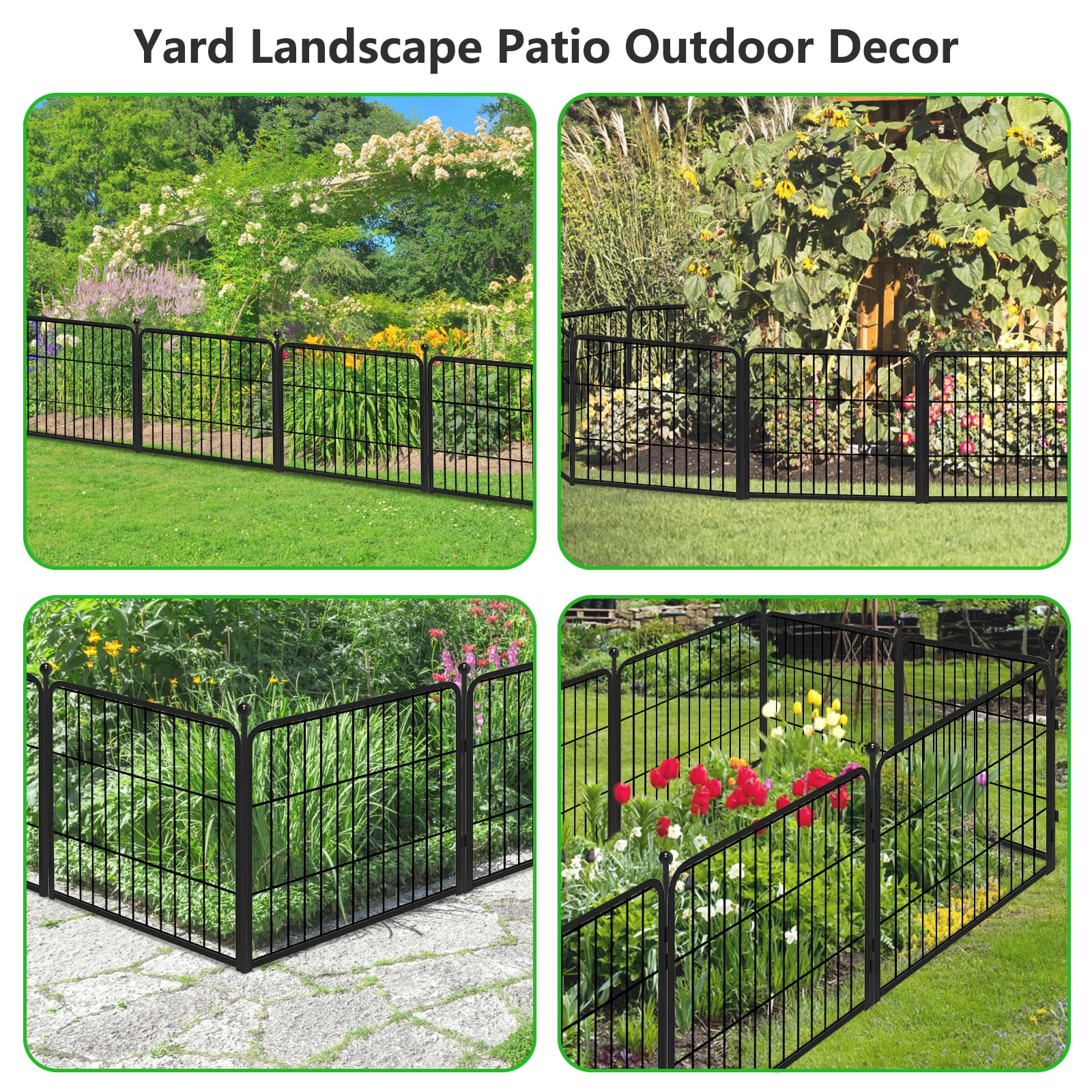 Jhsomdr Decorative Garden Fence 24" Height 20 Panels Metal Wire Animal Barrier Fence No Dig Garden Fencing for Yard Patio Outdoor
