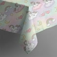 thumbnail image 5 of Cartoon Unicorn Rainbow Cloud Moon Heart Pattern Square Tablecloth,Waterproof Square Table Cover,Wipeable Spillproof Washable Table Cover for Home Kitchen Party Decor 42"X42"(107x107cm), 5 of 6