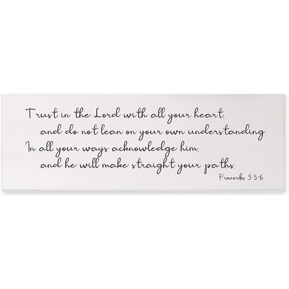 Trust In The Lord Script Wood Wall Sign 6x18