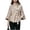 Beige, variant on Women's Tweed Stand Collar Jacket Button Down Tie Waist Flare Long Sleeve Coat Trendy Casual Office Trench Coat