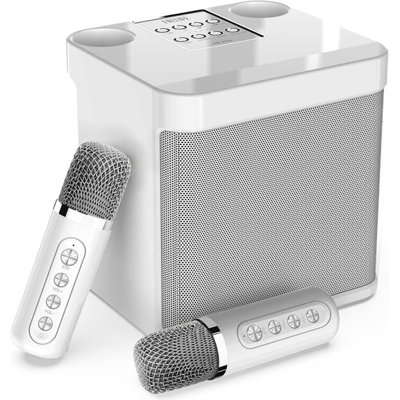 SonicNest Karaoke Machine Portable Bluetooth with 2 Wireless Microphones