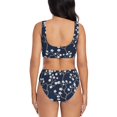 thumbnail image 3 of Honeii Cherry Blossoms on Navy Background Print Women’s Bikini Set,Two Piece Swimsuit Bathing Suits,Stylish High Elasticity Swimwear for Beach and Pool, 3 of 7