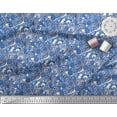 thumbnail image 2 of Soimoi Blue Cotton Poplin Fabric Floral,Leopard & Wild Animal Skin Printed Fabric 1 Yard 56 Inch Wide, 2 of 3