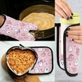 thumbnail image 5 of Yayeee Oven Mitts and Pot Holder Set of 4 Heat Resistant Kitchen Gloves Baking Hot Pad, Pink Halloween, 5 of 5