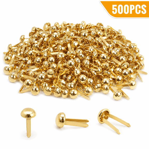 Paper Fasteners Brads for Paper Crafts Metal Brad Paper Fastener for Scrapbooking Craft Supplies 500Pcs