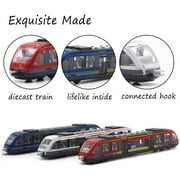 Train Set High Speed Lotomotive Engine Die Cast Model Car Sliding Subway Train for Kids Set of 3