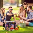thumbnail image 7 of Insulated Cooler Bag with Multiple Pockets Lightweight Lunch Box Tote for Travel Beach Camping Office Vividly Colored Flowers, 7 of 7