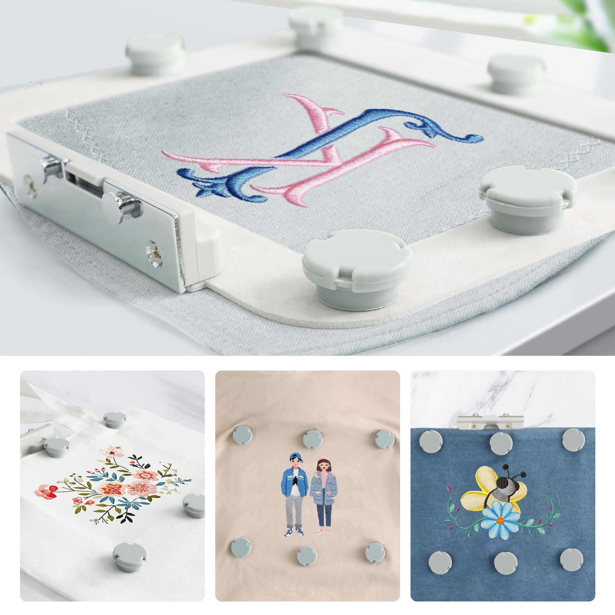 MaggieFrame Magnetic Embroidery hoop 9.5x9.5 inch for Brother/Babylock Embroidery Machine,Babylock Destiny (BLDY) Sewing Machines(240x240mm-EF97M)