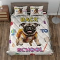 thumbnail image 2 of Back to School Cute Pug Quilt Bedding Set Dog Lover Gifts 1 Blanket Bed Cover 2 Pillowcases - 13010, 2 of 5
