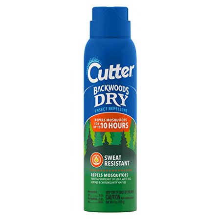 Cutter Backwoods Dry Insect Repellent (2 Count)  Mosquito Repellent  25% DEET  Sweat Resistent  4 Ounce (Aerosol Spray)