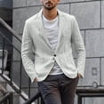 thumbnail image 4 of adviicd Blazer For Sleeve Long Blend Outwear Slim Suits Men's Fit Linen Jacket Solid Pocket Men's Coats The Lapel Project Tuxedo, 4 of 5