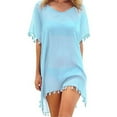 thumbnail image 4 of HAJWOH Women Chiffon Tassel Swimsuit Cover Up Beach Tassel Coverups for Swimwear, 4 of 4
