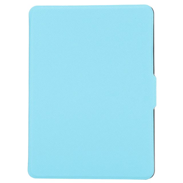 Funda protectora plegable con patrón cruzado y soporte manual para libros electrónicos Kindle 558Blue