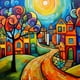 thumbnail image 1 of 5D DIY Con Taladro Casa Colorida Del Arte 40x40cm, 1 of 9