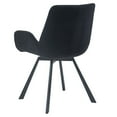 thumbnail image 3 of Moderne Tissu et Métal Chaise Pivotant, Jeu de 2 - Noir et Noir, 3 of 7